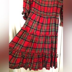 Ivy City 2x Holiday Red Plaid Dress. EUC